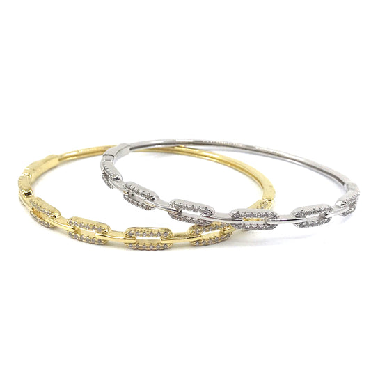 Sterling Silver Link Bangle - HK Jewels