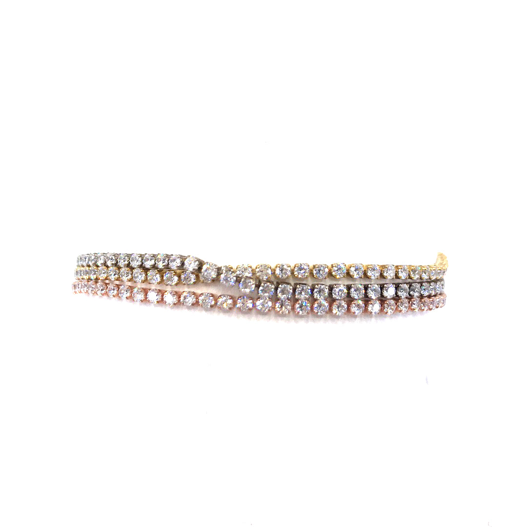 Sterling Silver Tricolor Twisted Bracelet - HK Jewels