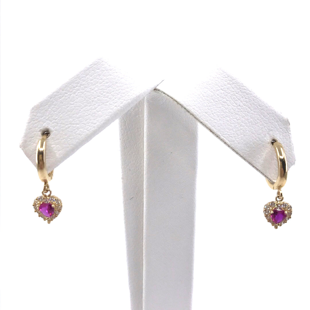 14K Gold Heart Earrings - HK Jewels