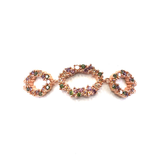 Sterling Silver Rose Gold Plated Multicolor Bracelet - HK Jewels