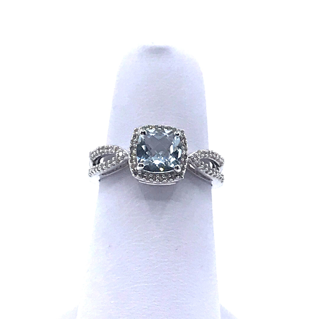 White Gold Aquamarine Ring - HK Jewels