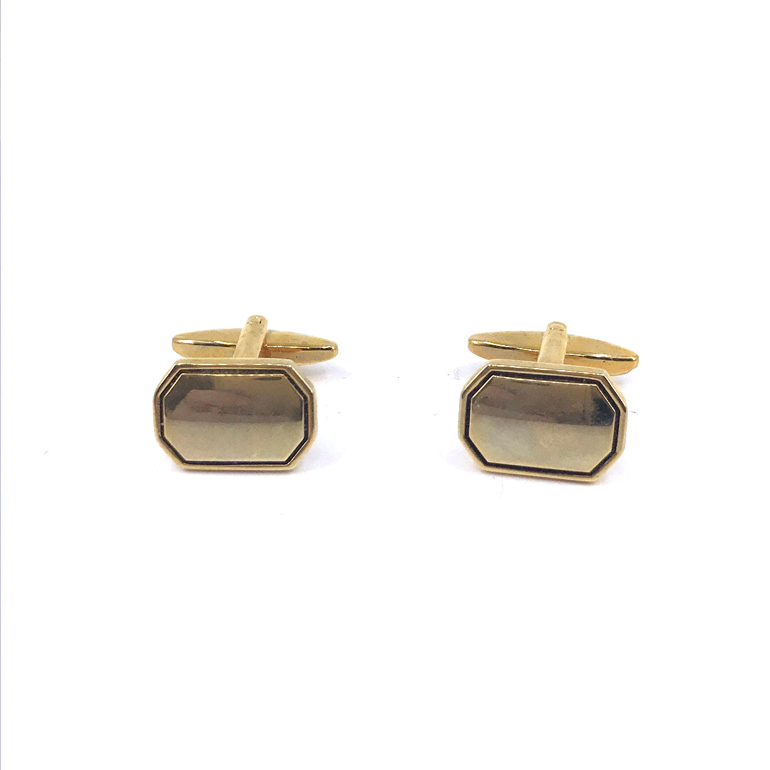 Stainless Steel Gold Plated Cufflinks - HK Jewels