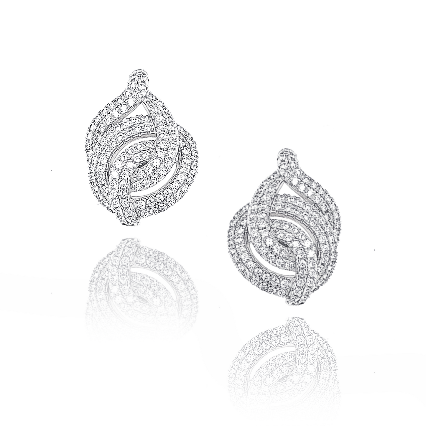 Sterling Silver Teardrop CZ Stud Earring - HK Jewels