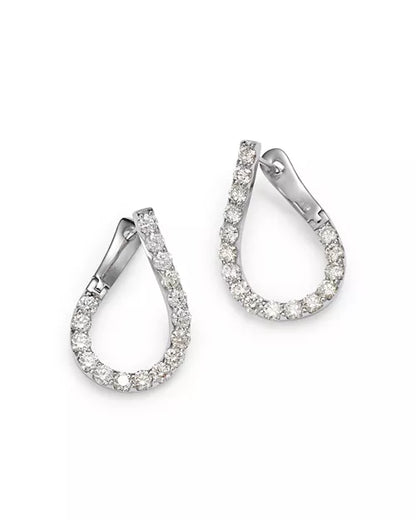 14K "J" Lab Grown Diamond Hoop Earrings