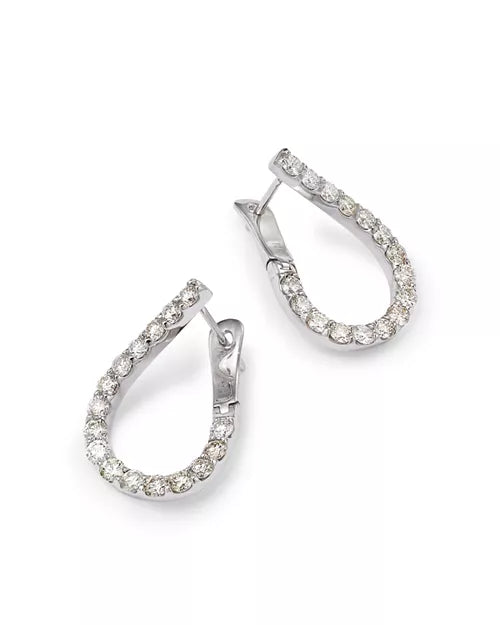 14K "J" Lab Grown Diamond Hoop Earrings