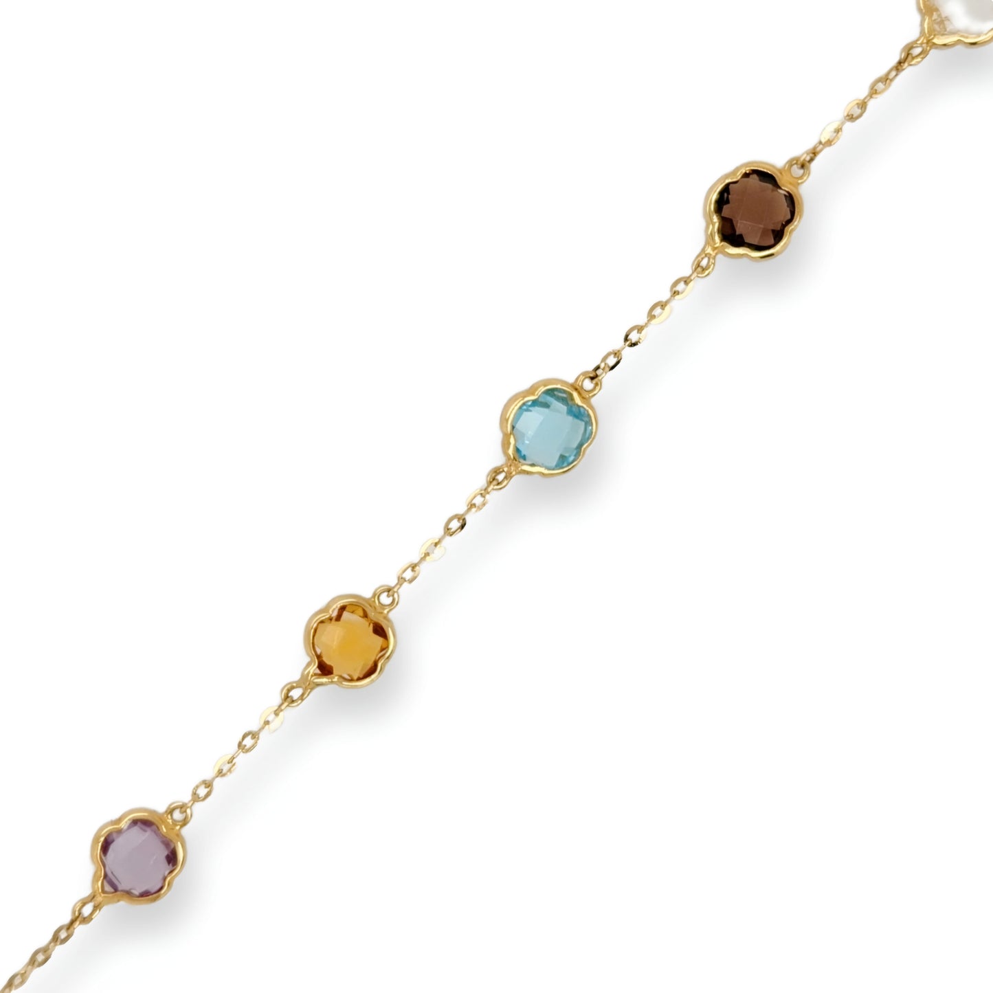 14K Gold Multicolor Stone Bracelet