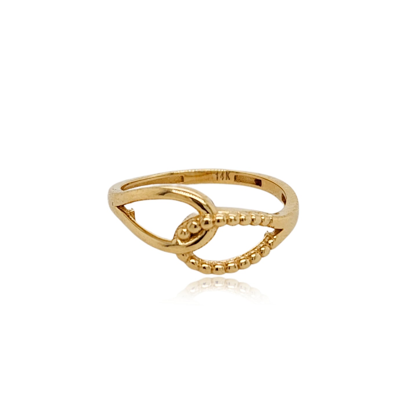 14k Gold Interlocking Teardrops Ring