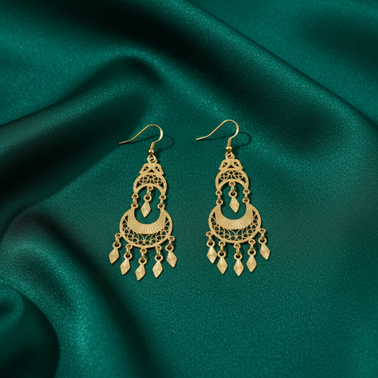 14K Gold Chandelier Earrings