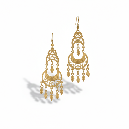 14K Gold Chandelier Earrings