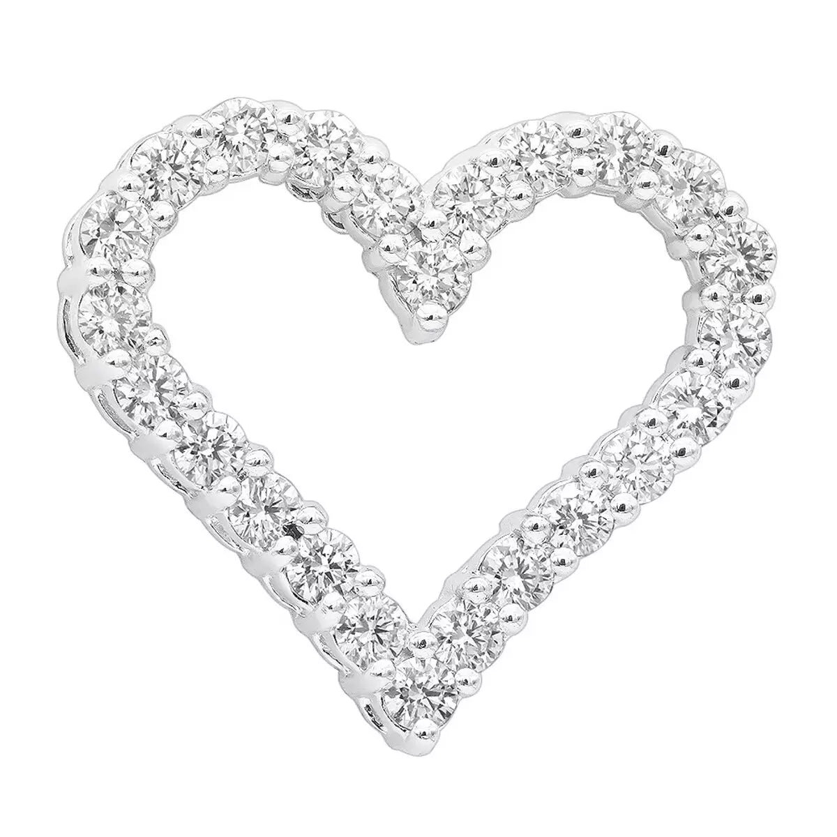 14k Gold Lab Grown Diamond Open Heart Necklace