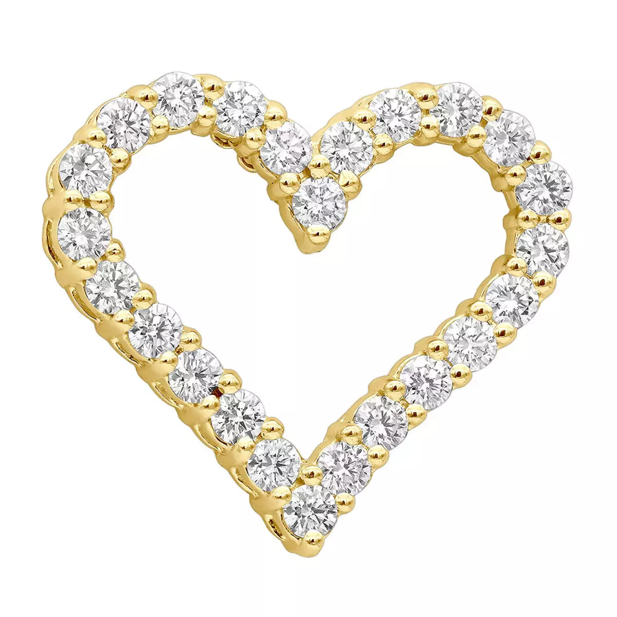 14k Gold Lab Grown Diamond Open Heart Necklace