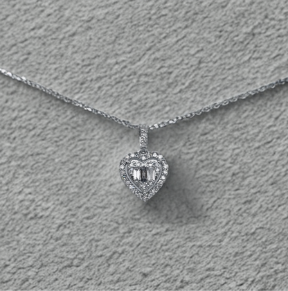 14K Diamond Heart Necklace