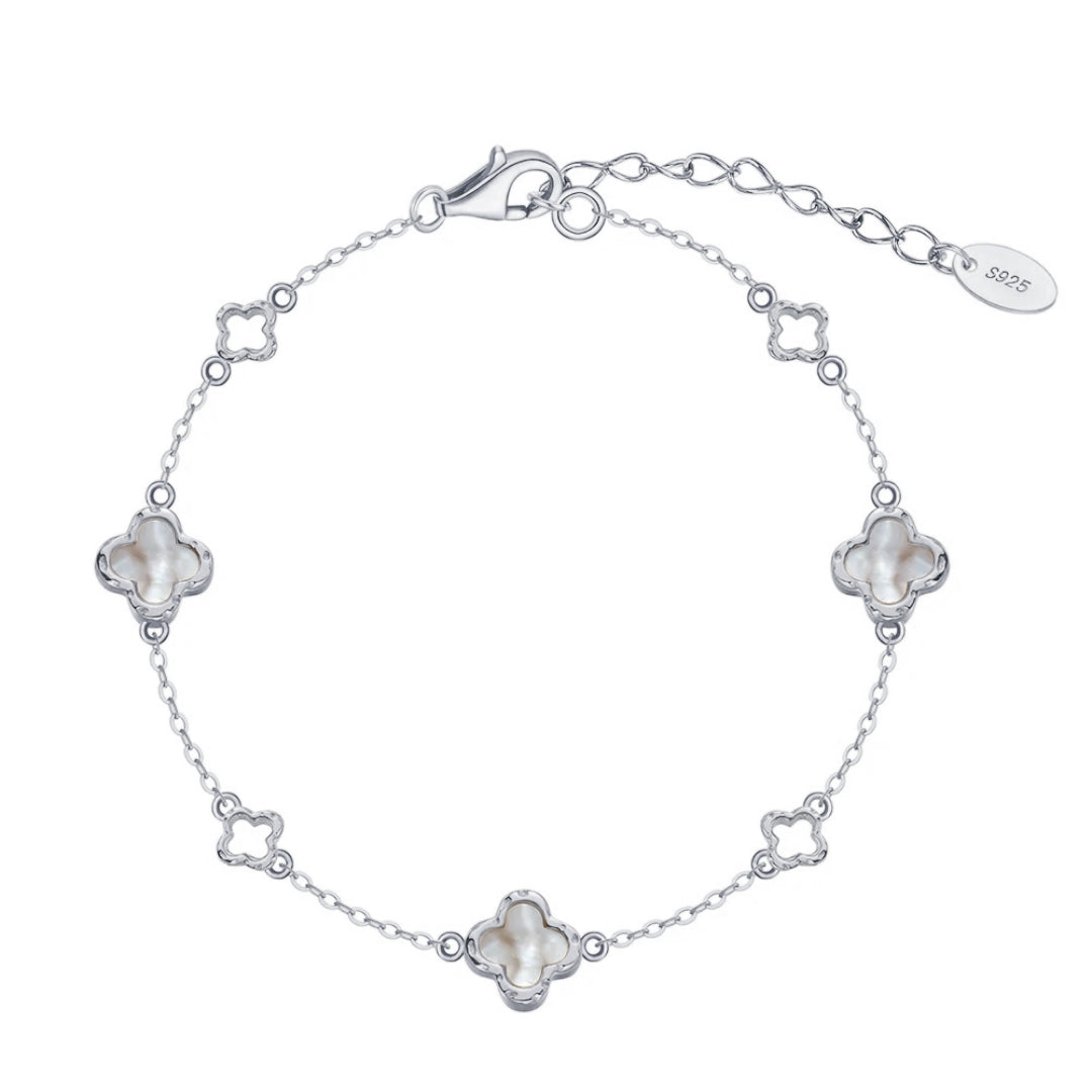 Sterling Silver Small Clover Bracelet