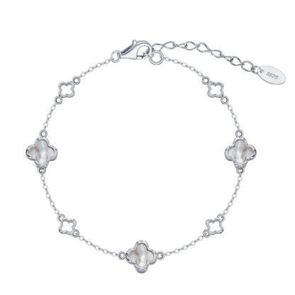 Sterling Silver Small Clover Bracelet