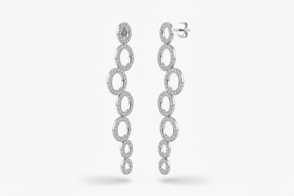 Sterling Silver CZ Circles Earring