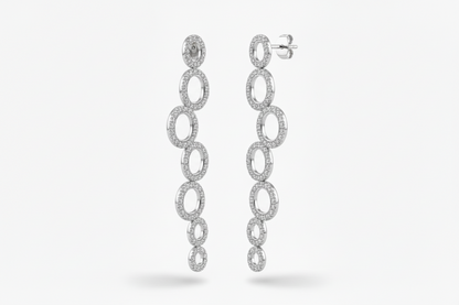 Sterling Silver CZ Circles Earring