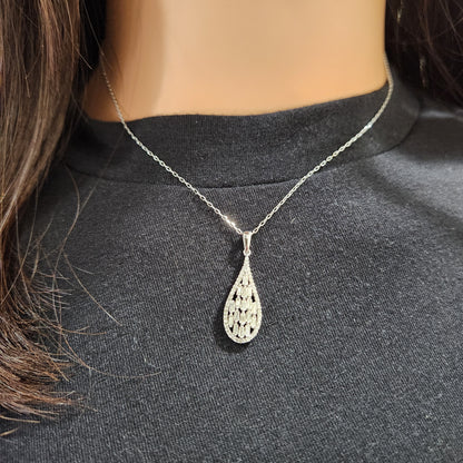 10K Diamond Teardrop Pendant