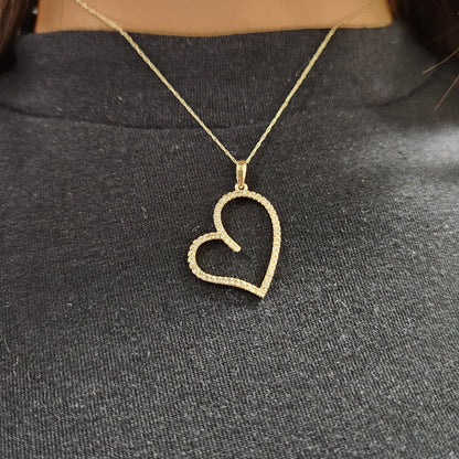 10K Gold Diamond Heart Necklace