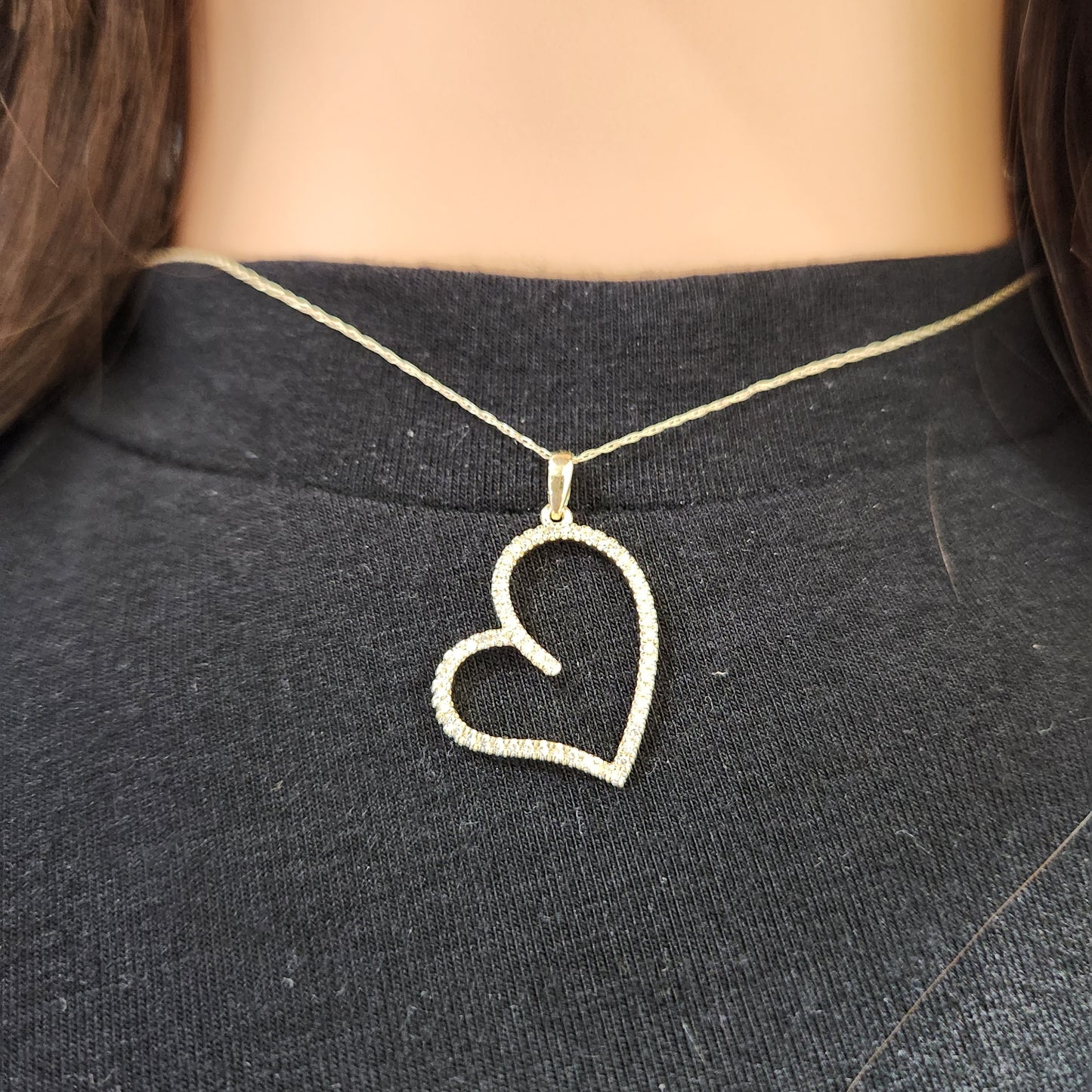 10K Gold Diamond Heart Necklace