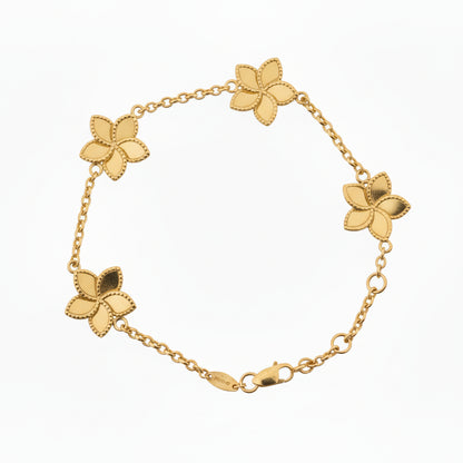 14k Gold Reversible Flower Station Bracelet