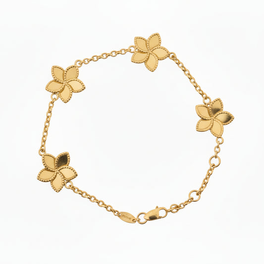 14k Gold Reversible Flower Station Bracelet