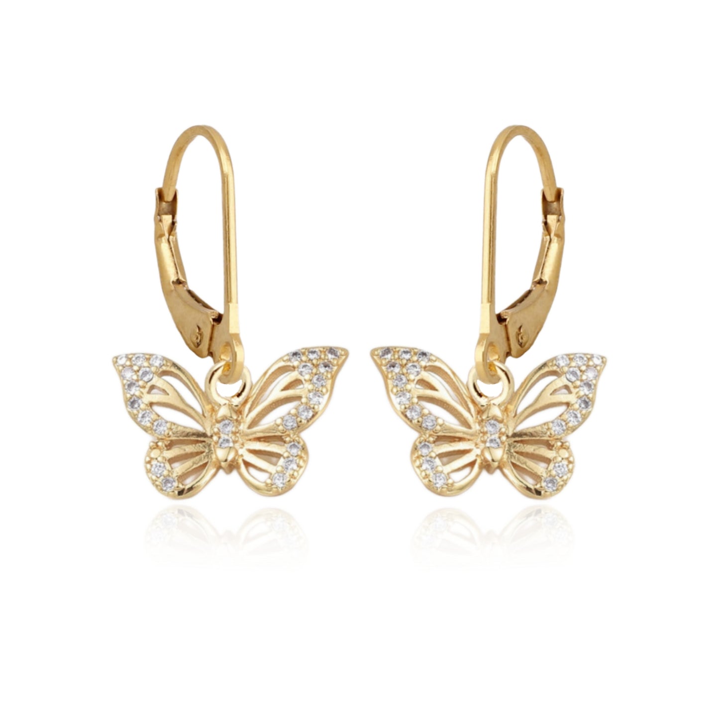 Surgical Steel CZ Butterfly Earrings