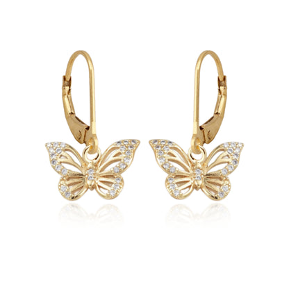 Surgical Steel CZ Butterfly Earrings