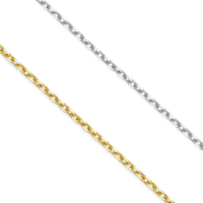 Sterling Silver 1.5mm or ~1mm Diamond Cut Cable Chain