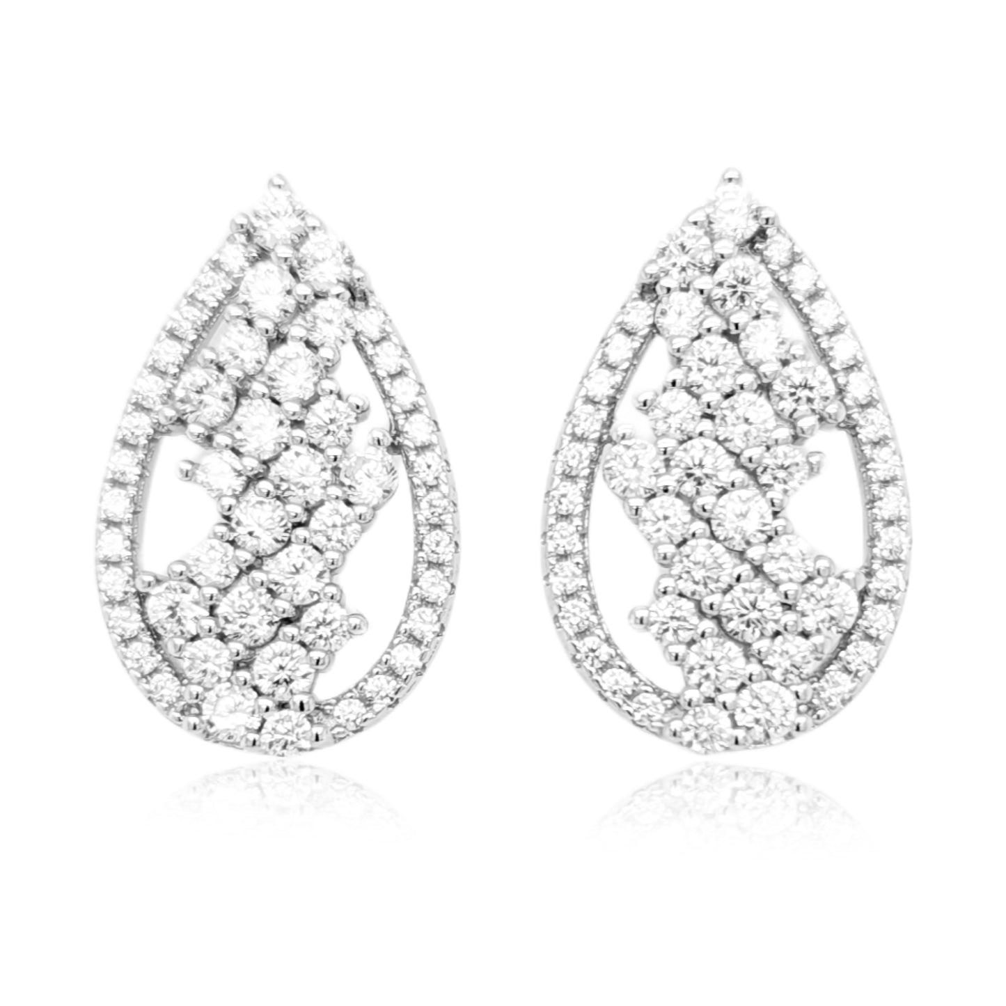 Sterling Silver Teardrop CZ Stud Earring