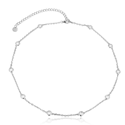 Sterling Silver Diamond by the Yard CZ Necklace