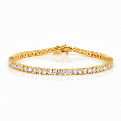 Gold Plated Sterling Silver CZ Tennis Bracelet