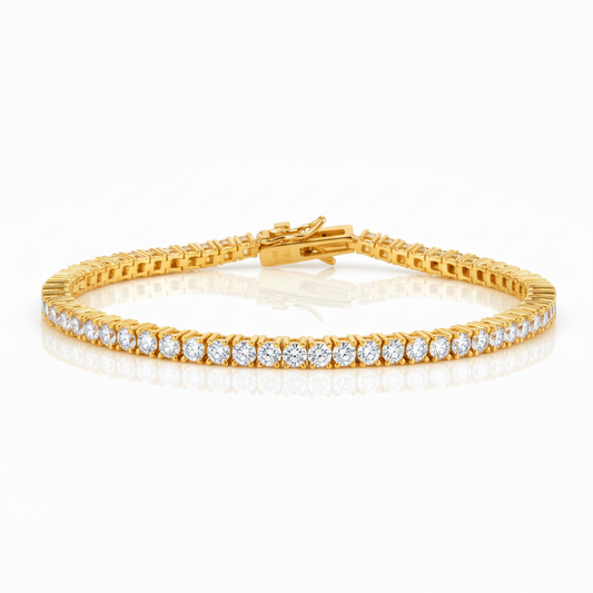 Gold Plated Sterling Silver CZ Tennis Bracelet