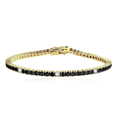Gold Plated Sterling Silver Ruby, Emerald, Sapphire, or Black Colored CZ Stone Bracelet