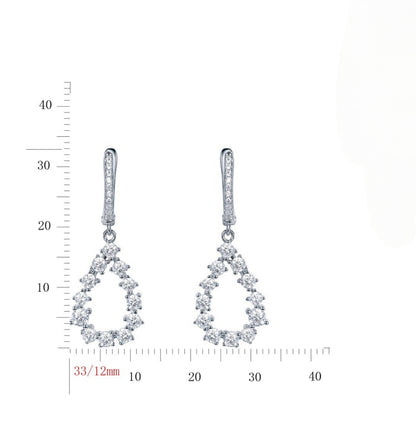 Sterling Silver CZ Micropave Teardrop Earrings