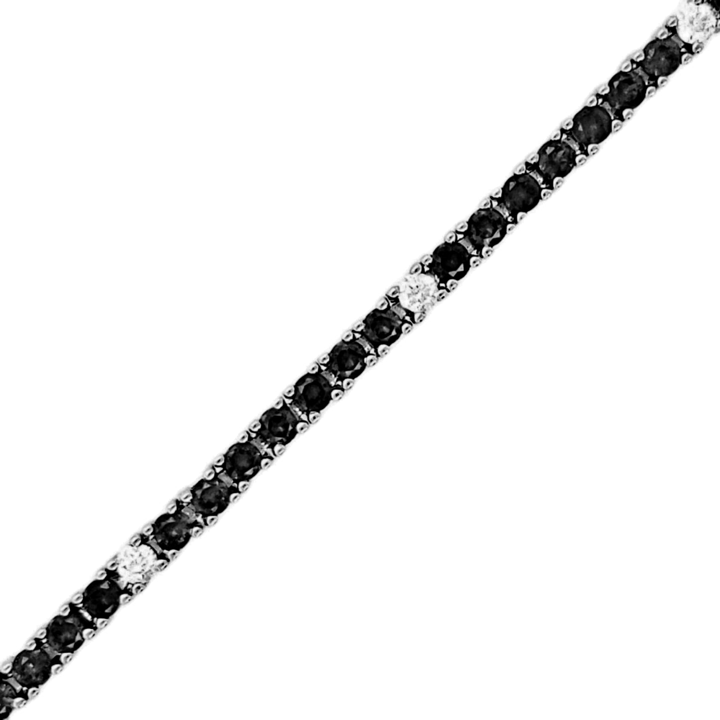 Sterling Silver Ruby, Emerald, Sapphire, or Black Colored CZ Stone Bracelet