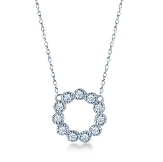 Sterling Silver Small Open Circle Necklace