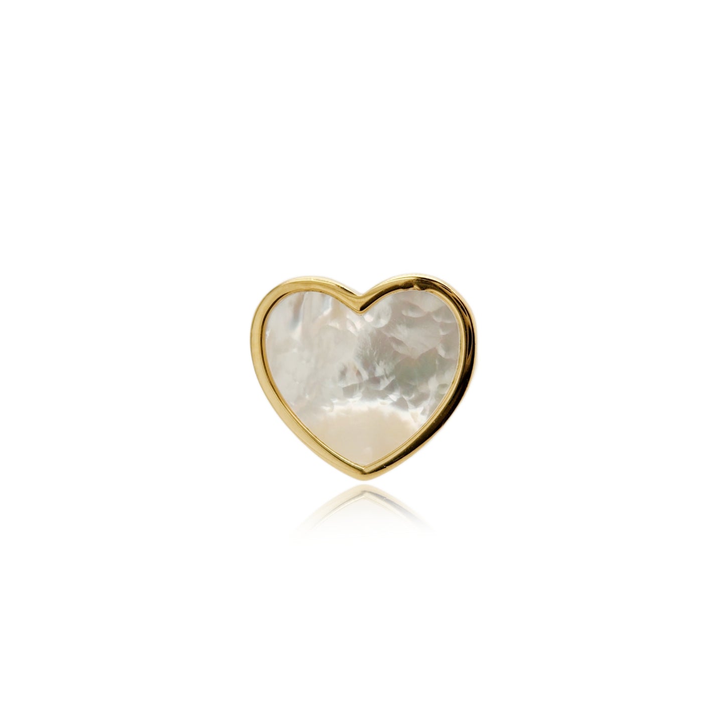14k Gold Mother of Pearl Heart Ring