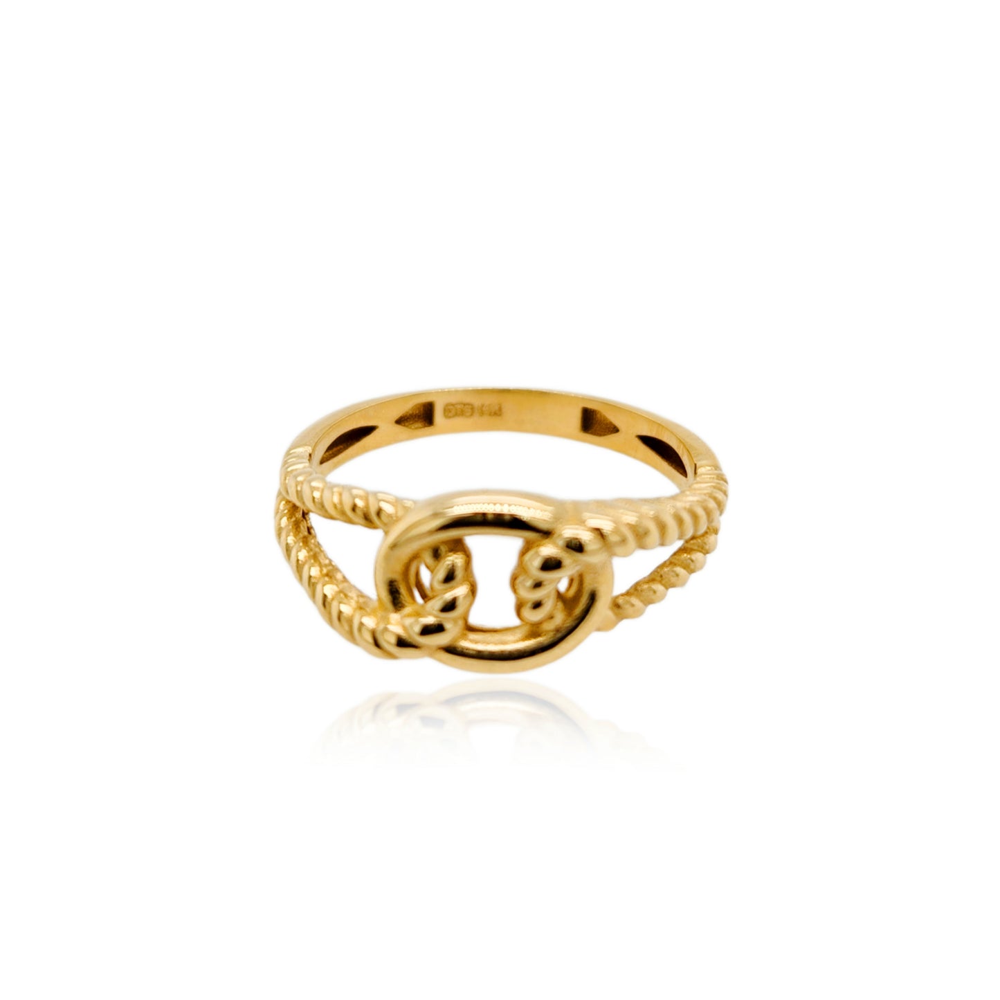 14k Gold Interlocking Link Ring