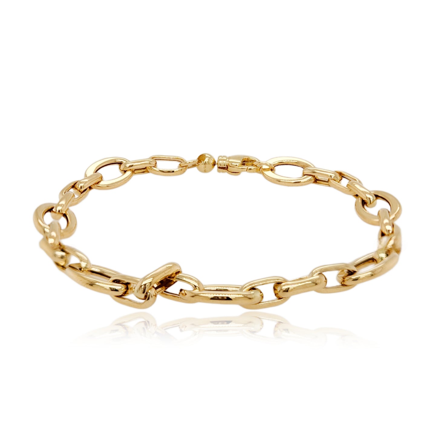 14k Gold Oval Link Bracelet