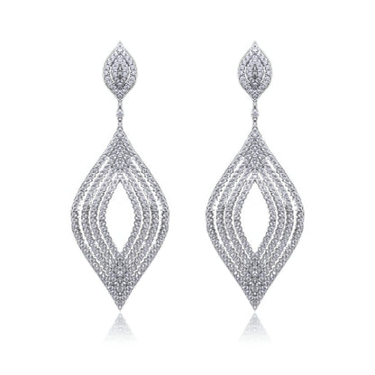 Sterling Silver Marquis CZ Micropave Earrings