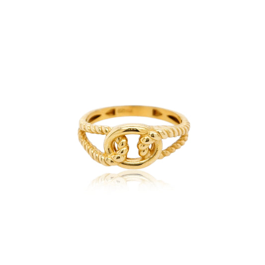 14k Gold Interlocking Link Ring