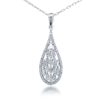 10K Diamond Teardrop Pendant