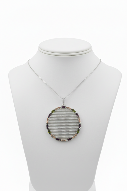 Sterling Silver Circle Pendant Necklace