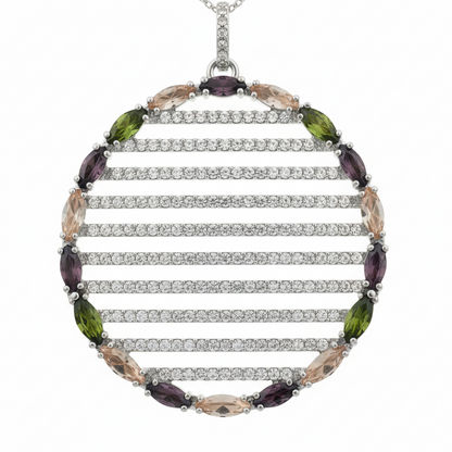 Sterling Silver Circle Pendant Necklace