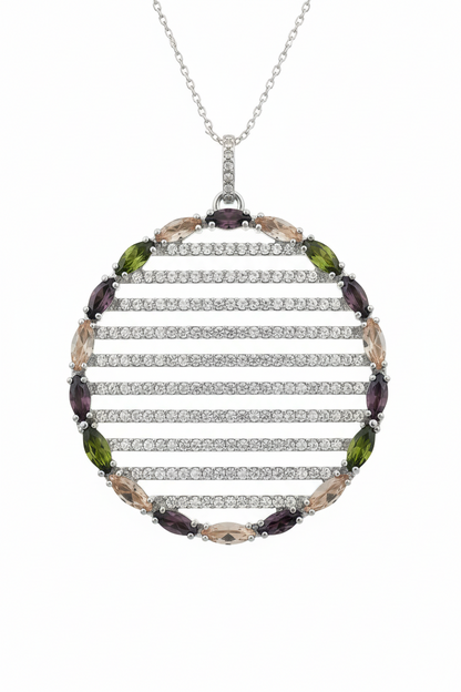 Sterling Silver Circle Pendant Necklace