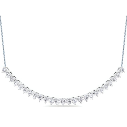 14K 25 Stone Lab Grown Diamond Tennis Bar Necklace