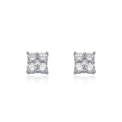 Sterling Silver Four Stone CZ Earring