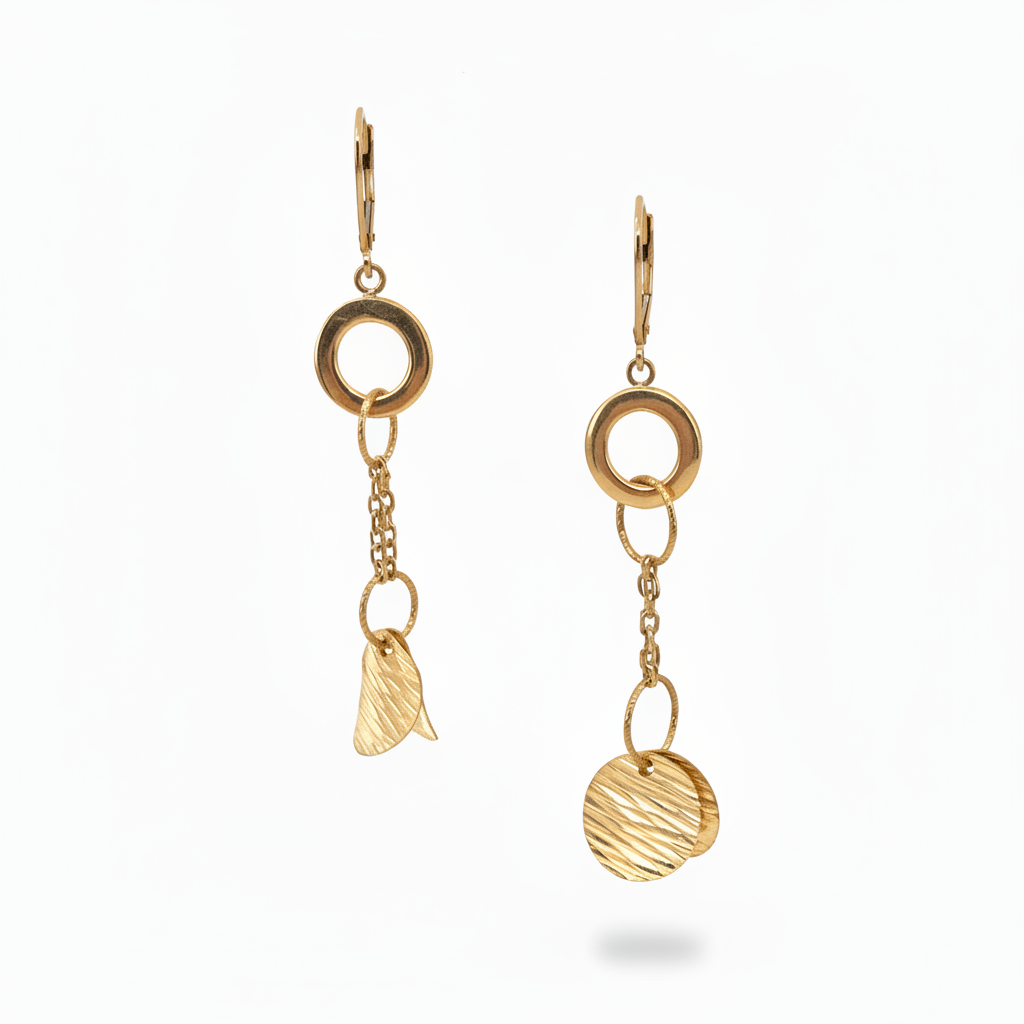 14K Gold Circle Earrings