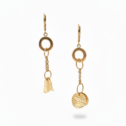 14K Gold Circle Earrings