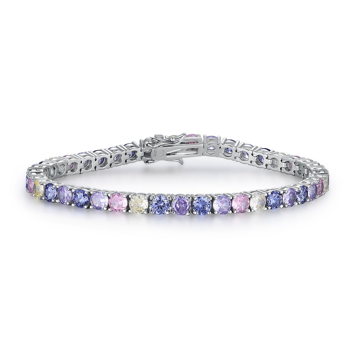 Sterling Silver Multicolor Tennis Bracelet